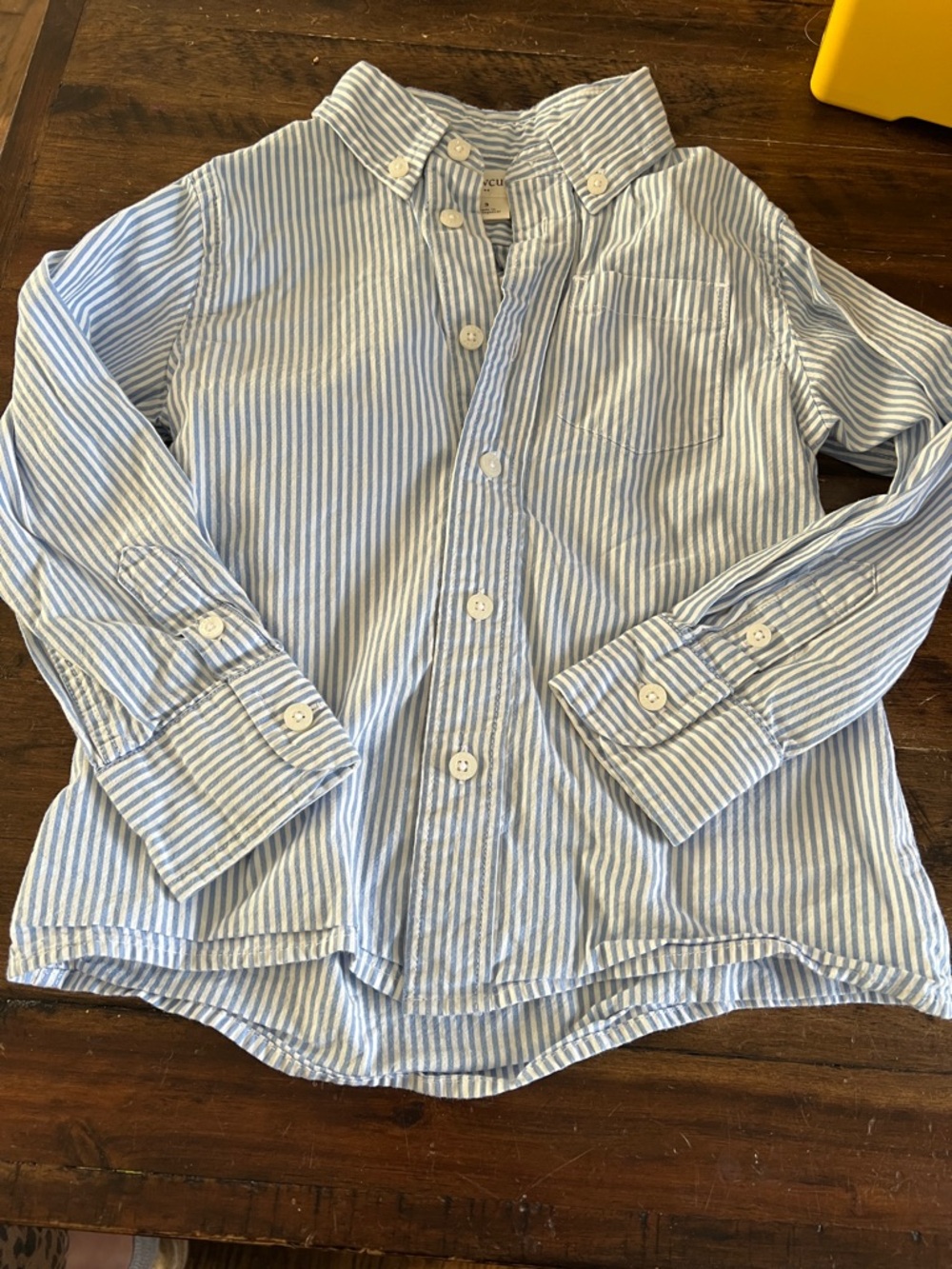 J. Crew Boys Light Blue and White Striped Button-Down Shirt